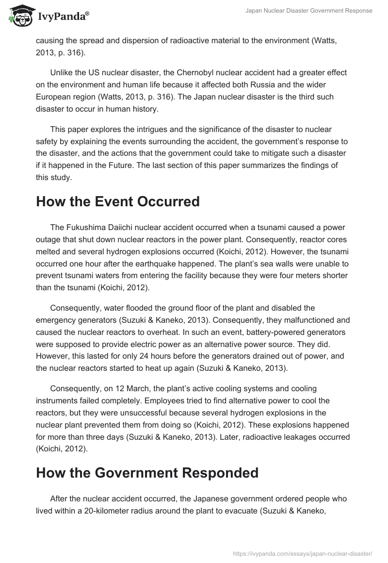 Japan Nuclear Disaster Government Response. Page 2