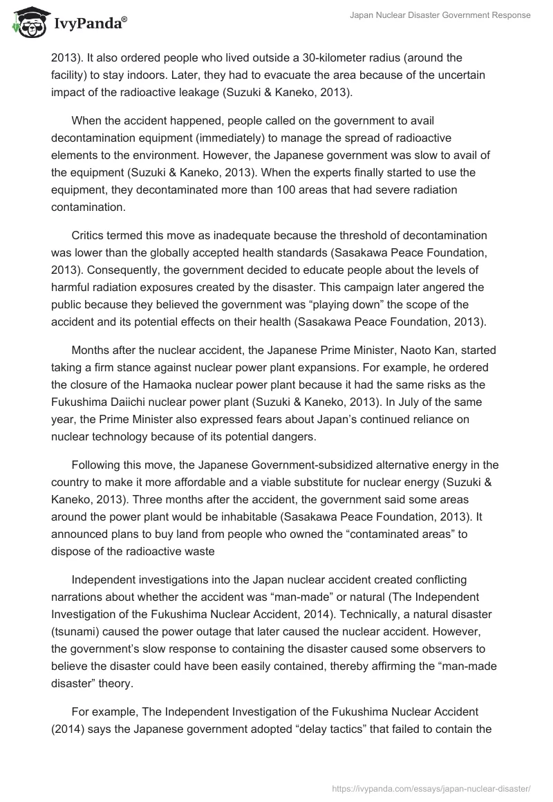 Japan Nuclear Disaster Government Response. Page 3