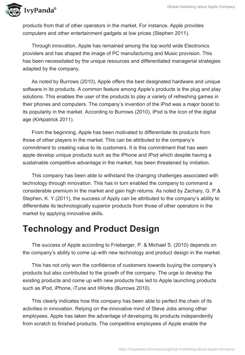 Global Marketing About Apple Company. Page 3