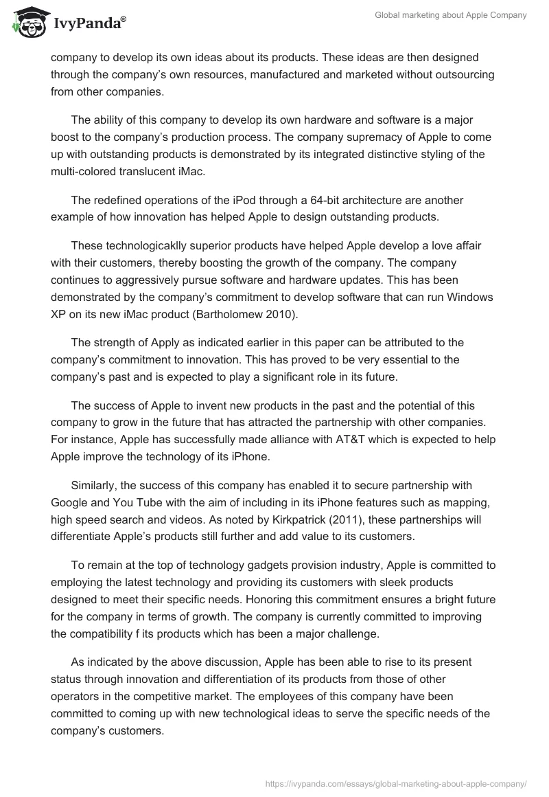 Global Marketing About Apple Company. Page 4