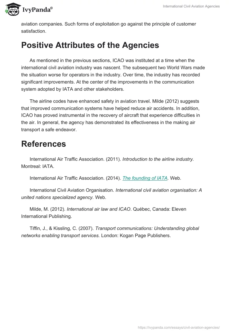 International Civil Aviation Agencies. Page 5