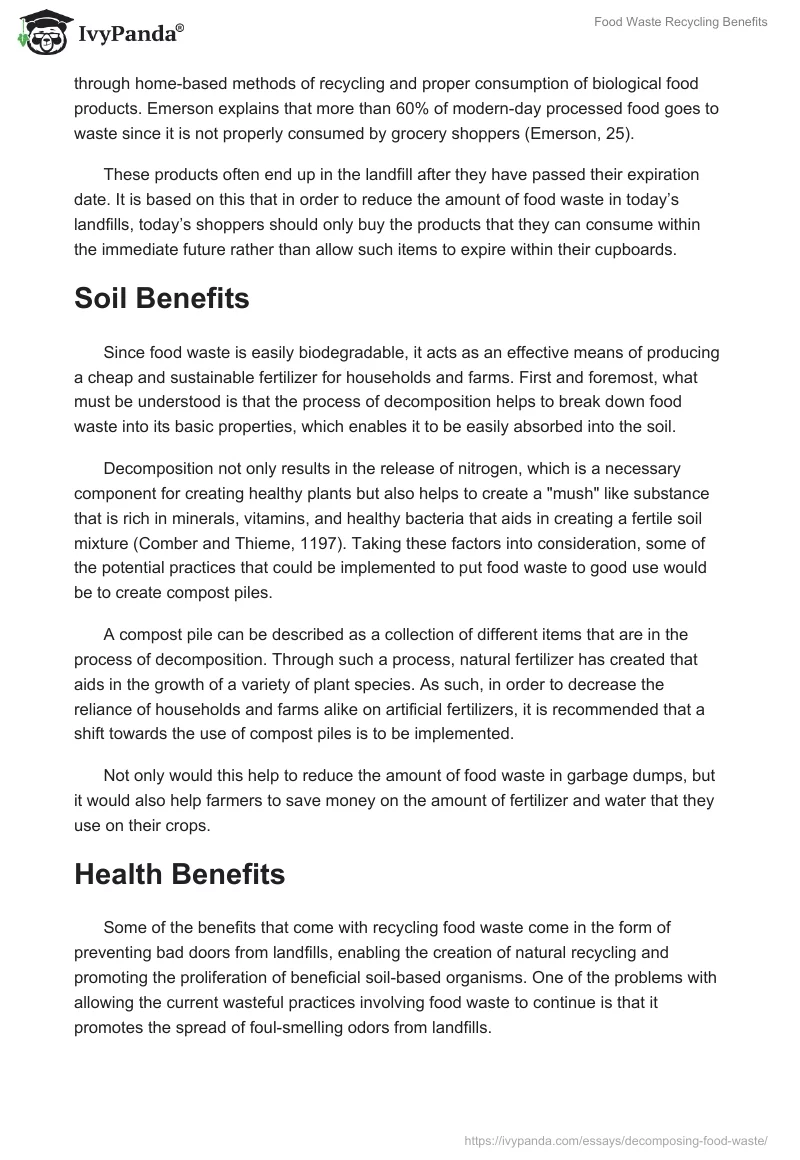 Food Waste Recycling Benefits. Page 2