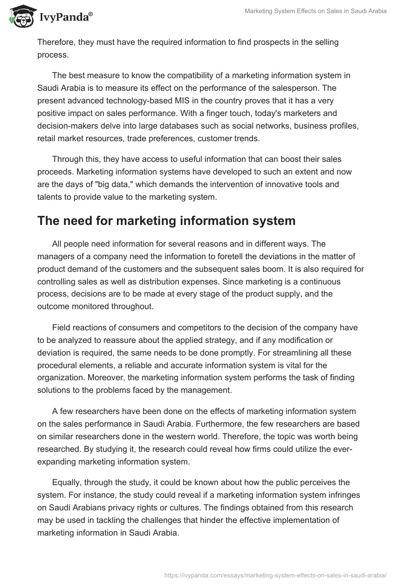 Marketing System Effects on Sales in Saudi Arabia. Page 3
