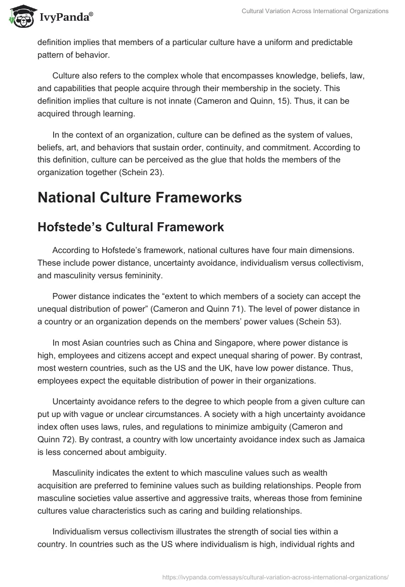 Cultural Variation Across International Organizations. Page 2