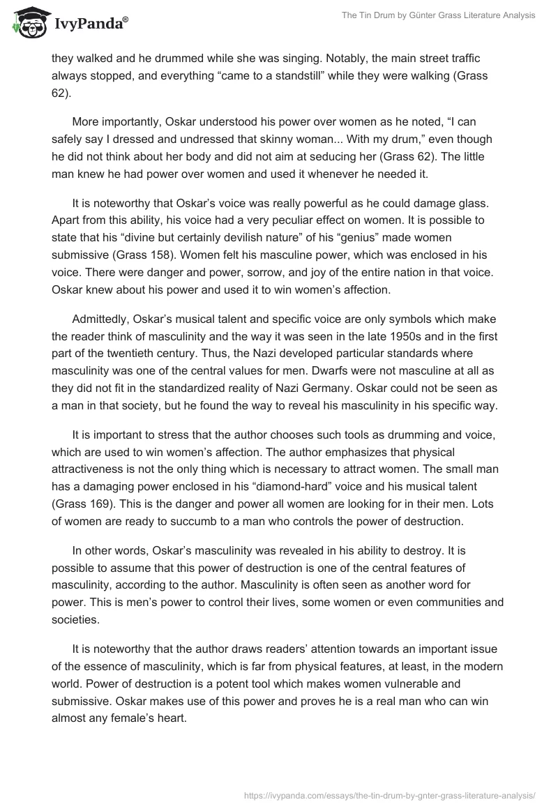 "The Tin Drum" by Günter Grass Literature Analysis. Page 2