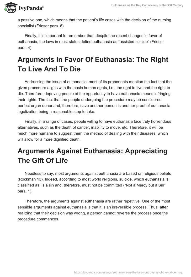 Euthanasia as the Key Controversy of the XXI Century. Page 2