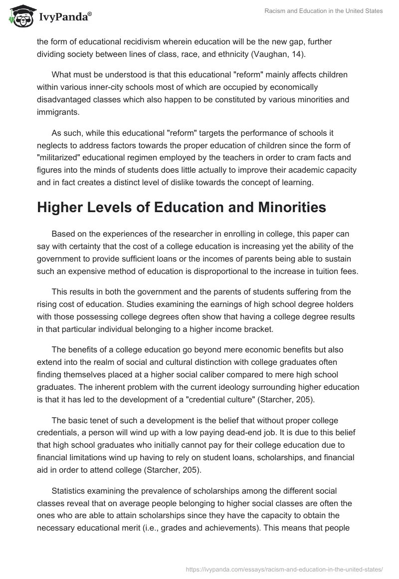 Racism and Education in the United States. Page 3