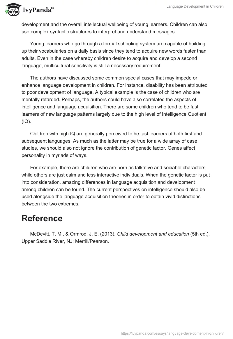 Language Development in Children. Page 2