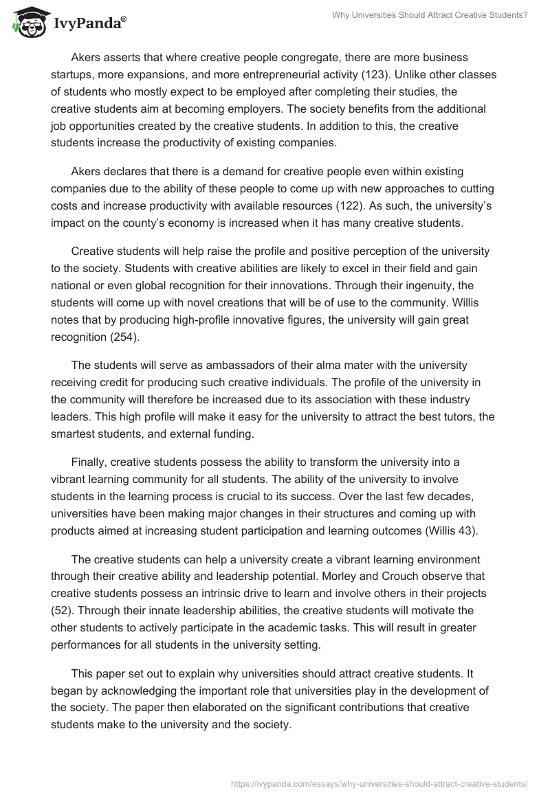 Why Universities Should Attract Creative Students?. Page 2