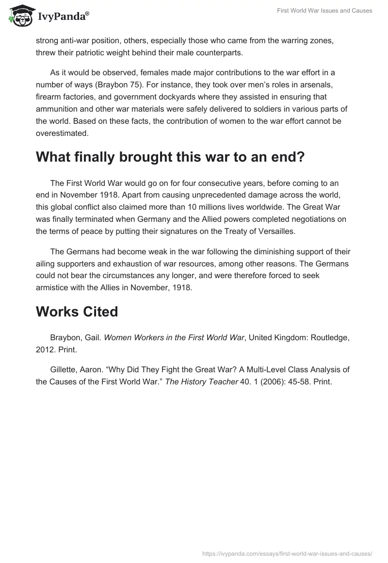 First World War Issues and Causes. Page 4