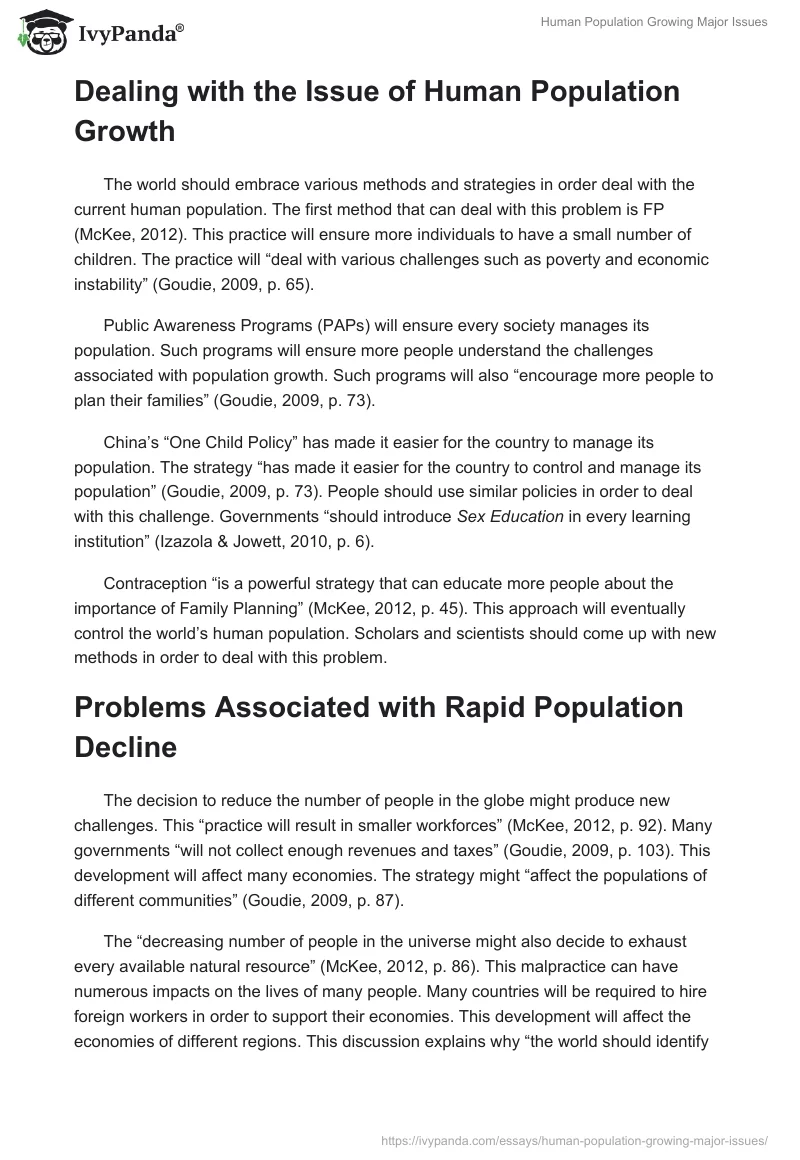 Human Population Growing Major Issues. Page 2