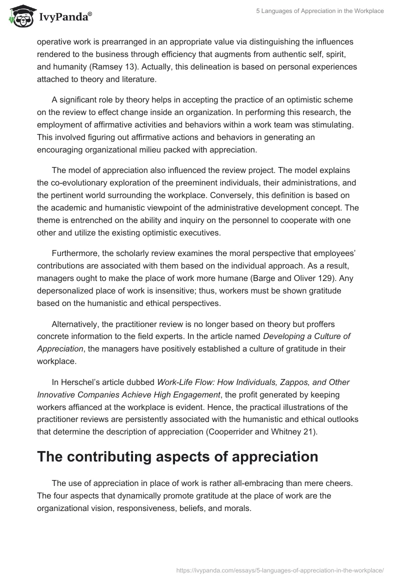 5 Languages of Appreciation in the Workplace. Page 2