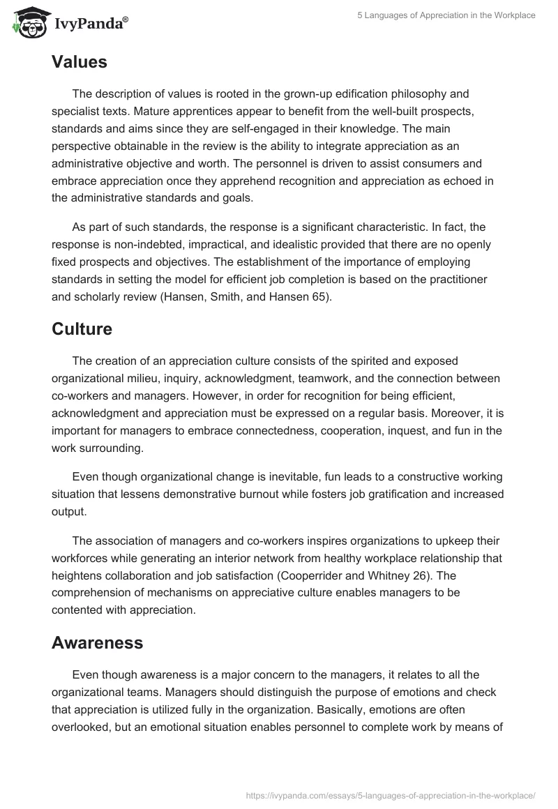 5 Languages of Appreciation in the Workplace. Page 3