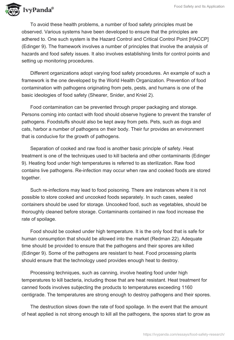 Food Safety and Its Application. Page 2