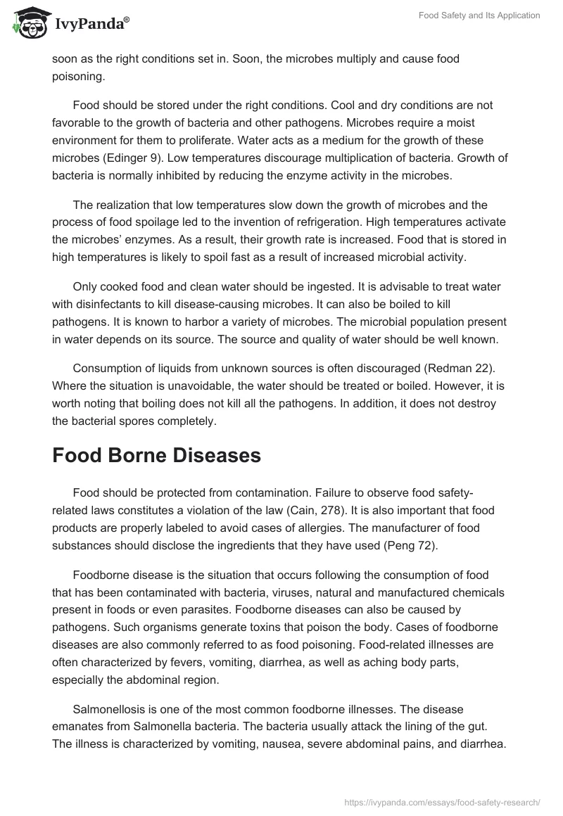 Food Safety and Its Application. Page 3