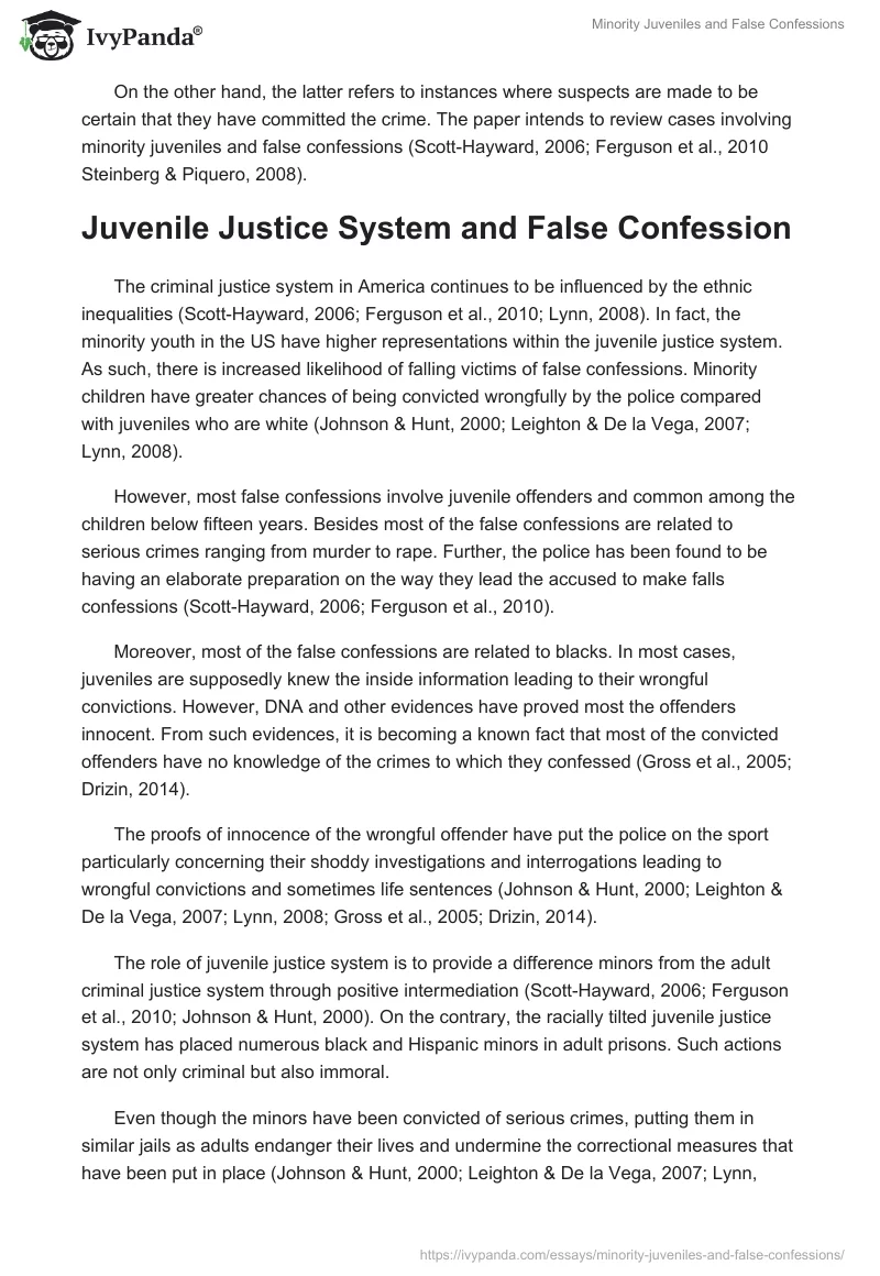 Minority Juveniles and False Confessions. Page 2
