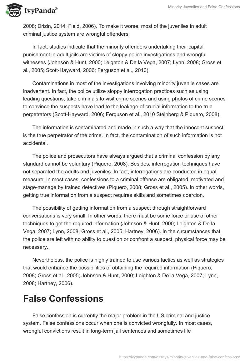 Minority Juveniles and False Confessions. Page 3