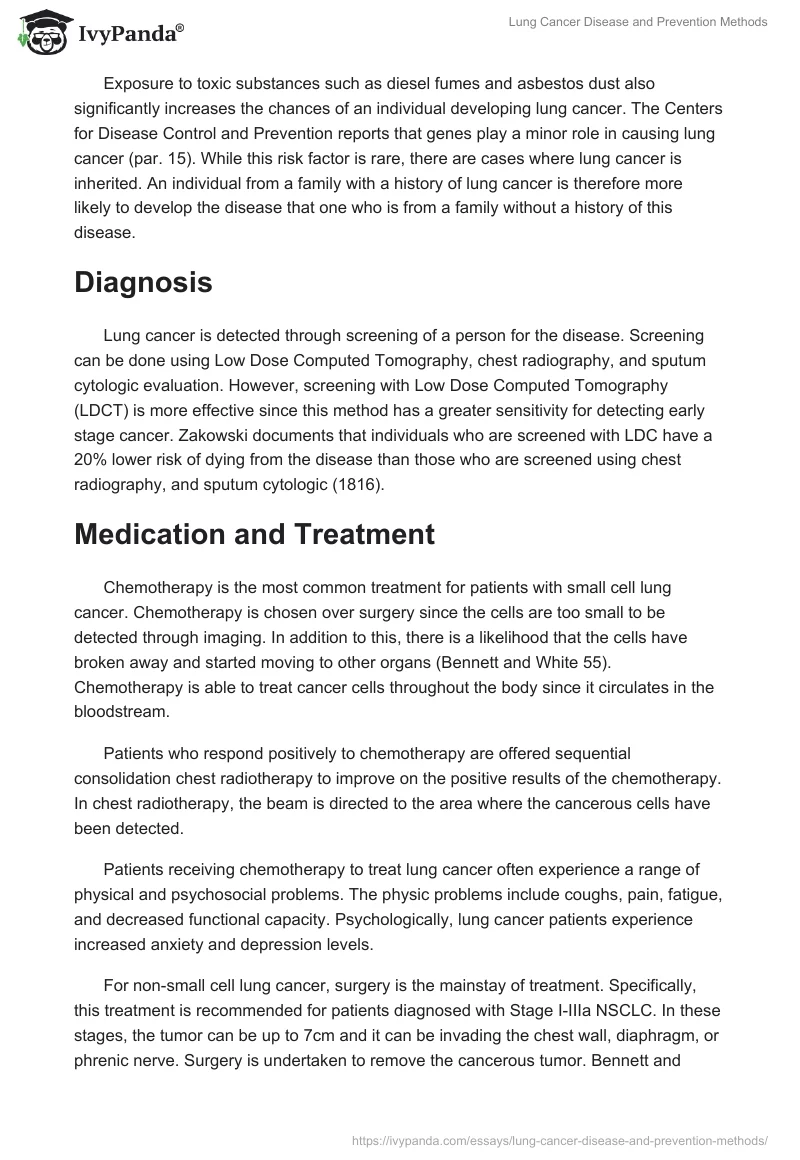 Lung Cancer Disease and Prevention Methods. Page 3