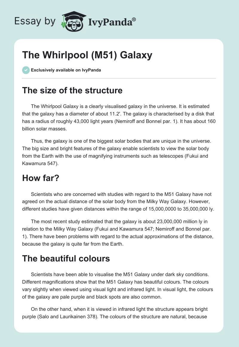 The Whirlpool (M51) Galaxy. Page 1