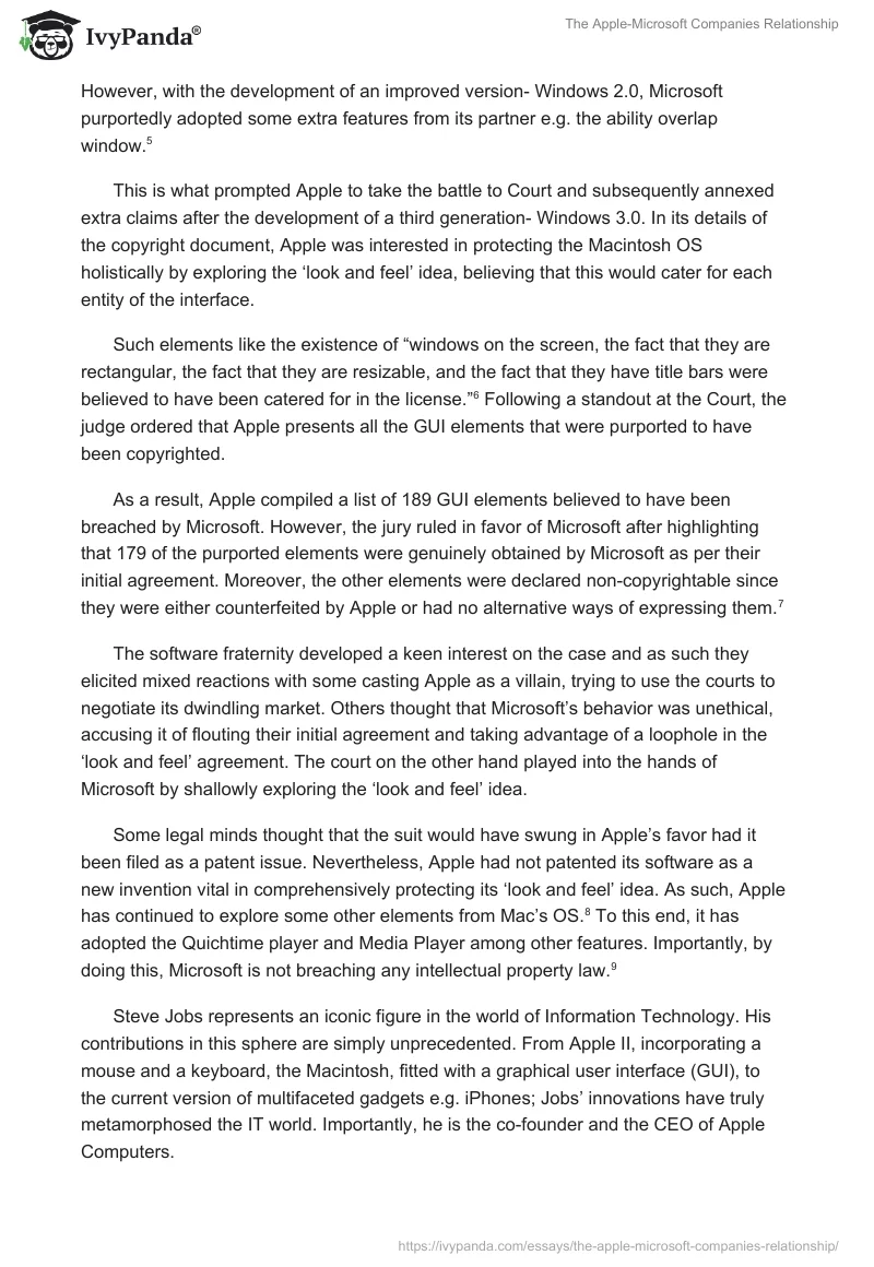 The Apple-Microsoft Companies Relationship. Page 2