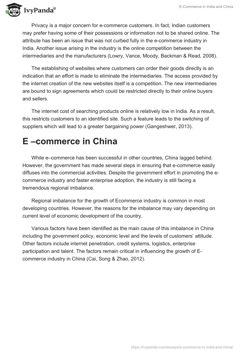 E-Commerce in India and China. Page 3