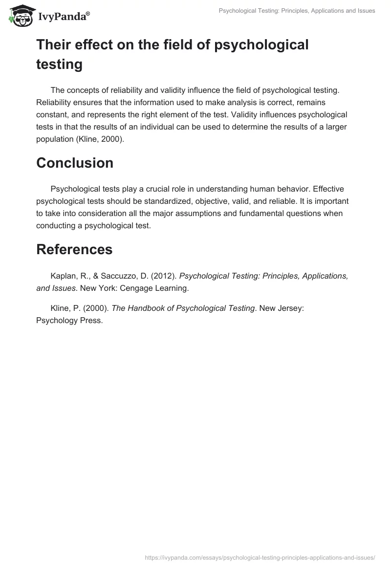 Psychological Testing: Principles, Applications and Issues. Page 3