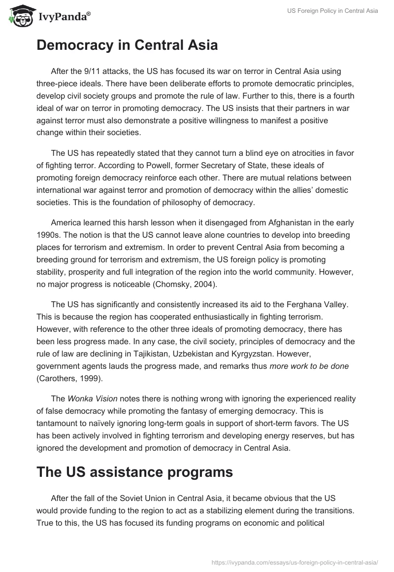 US Foreign Policy in Central Asia. Page 4
