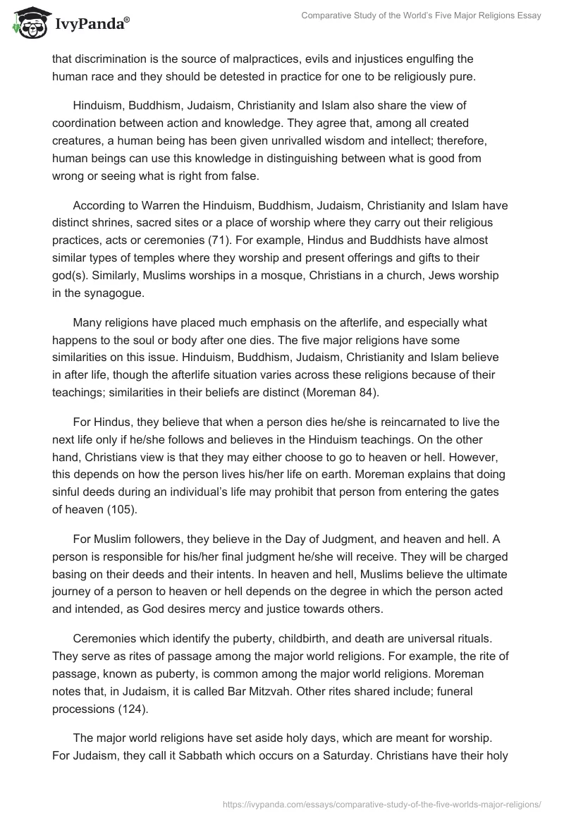 Comparative Study of the World’s Five Major Religions Essay. Page 3