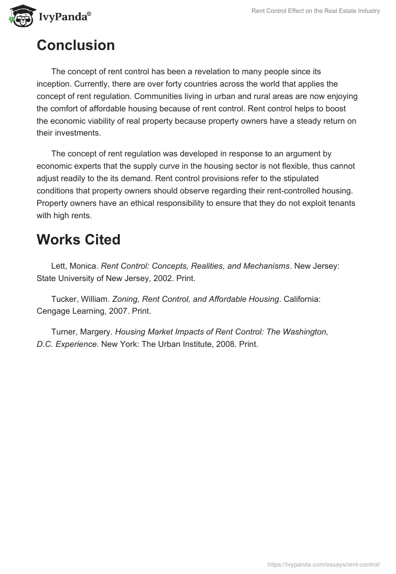 Rent Control Effect on the Real Estate Industry. Page 5