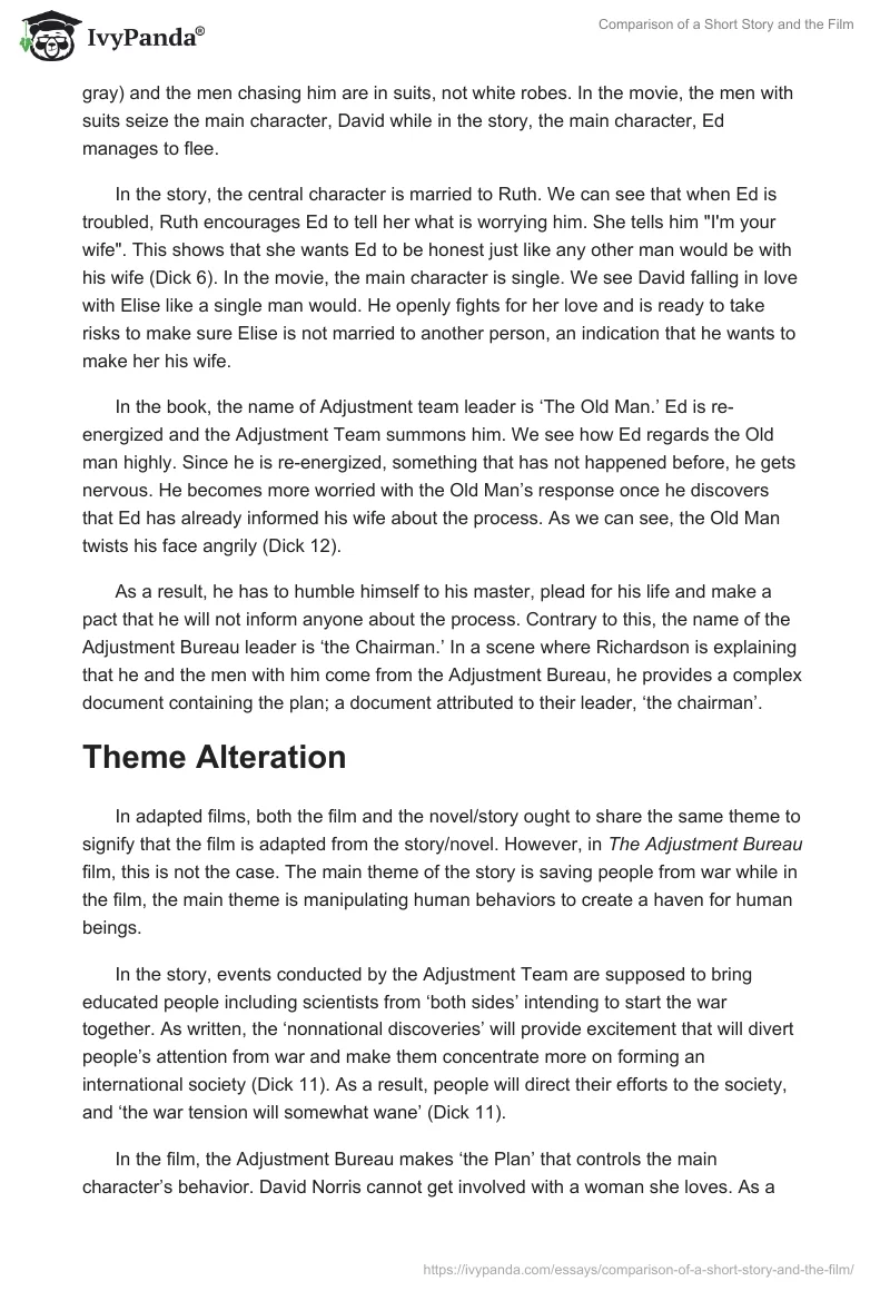 Comparison of a Short Story and the Film. Page 2