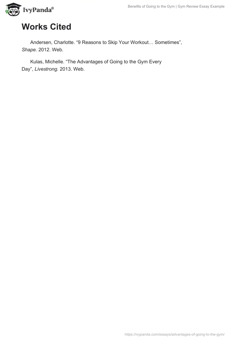 Benefits of Going to the Gym | Gym Review Essay Example. Page 4