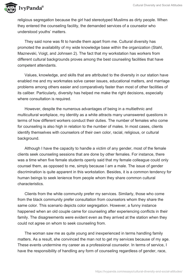 Cultural Diversity and Social Attitudes. Page 2