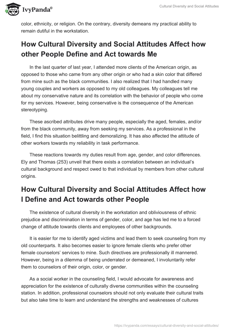 Cultural Diversity and Social Attitudes. Page 3