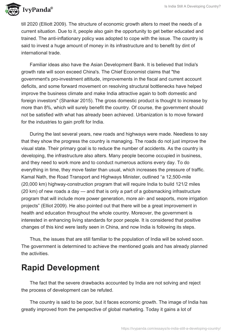 Is India Still A Developing Country?. Page 3