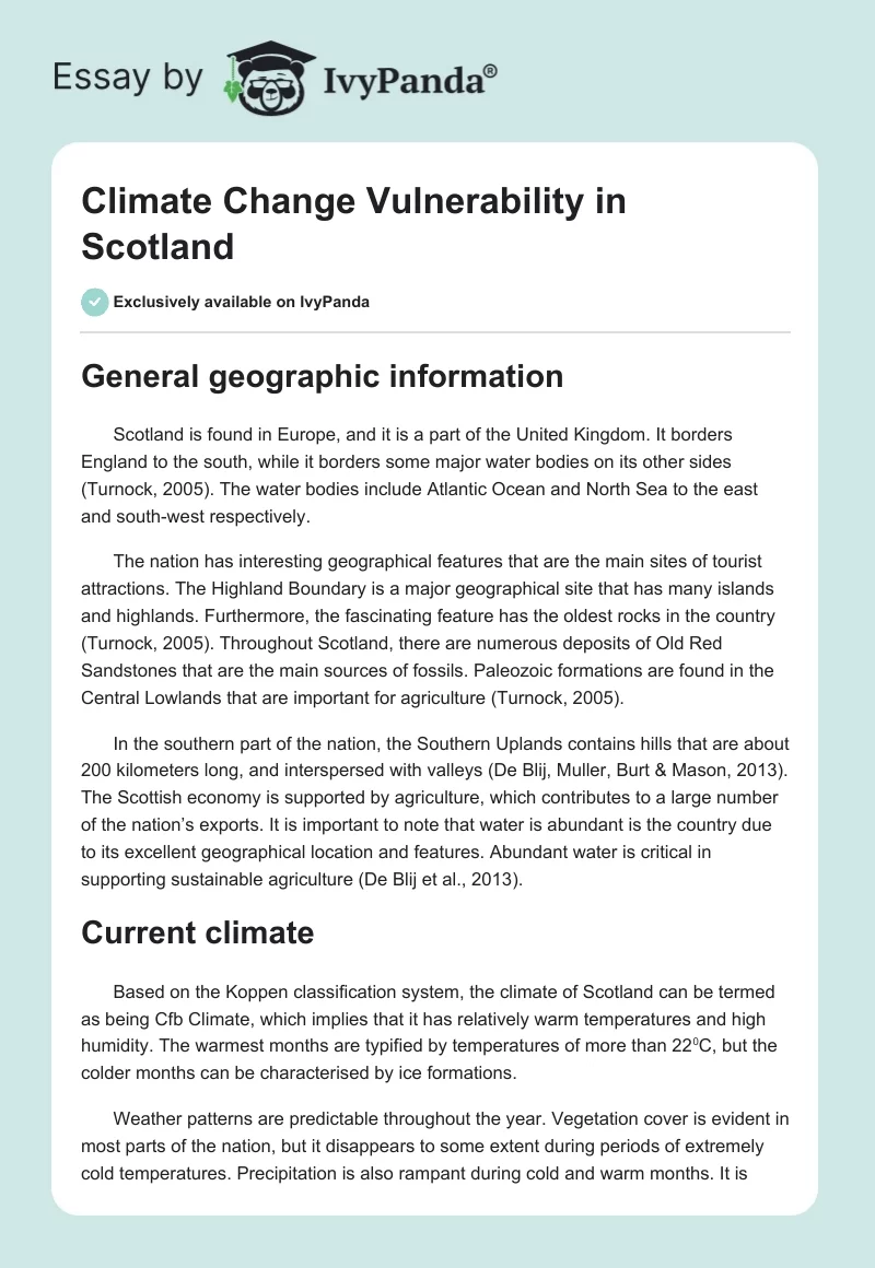 Climate Change Vulnerability in Scotland. Page 1