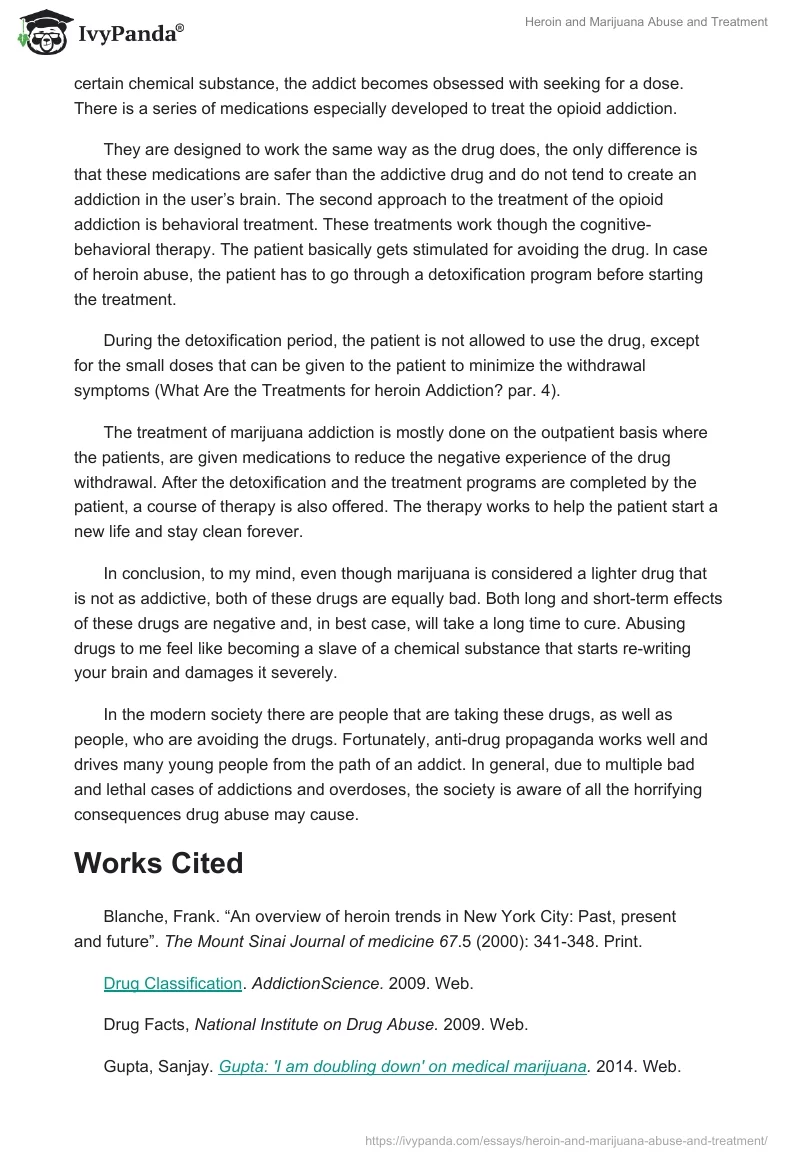 Heroin and Marijuana Abuse and Treatment. Page 3