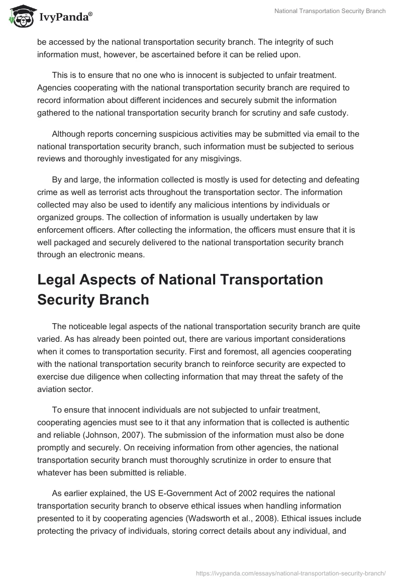 National Transportation Security Branch. Page 4