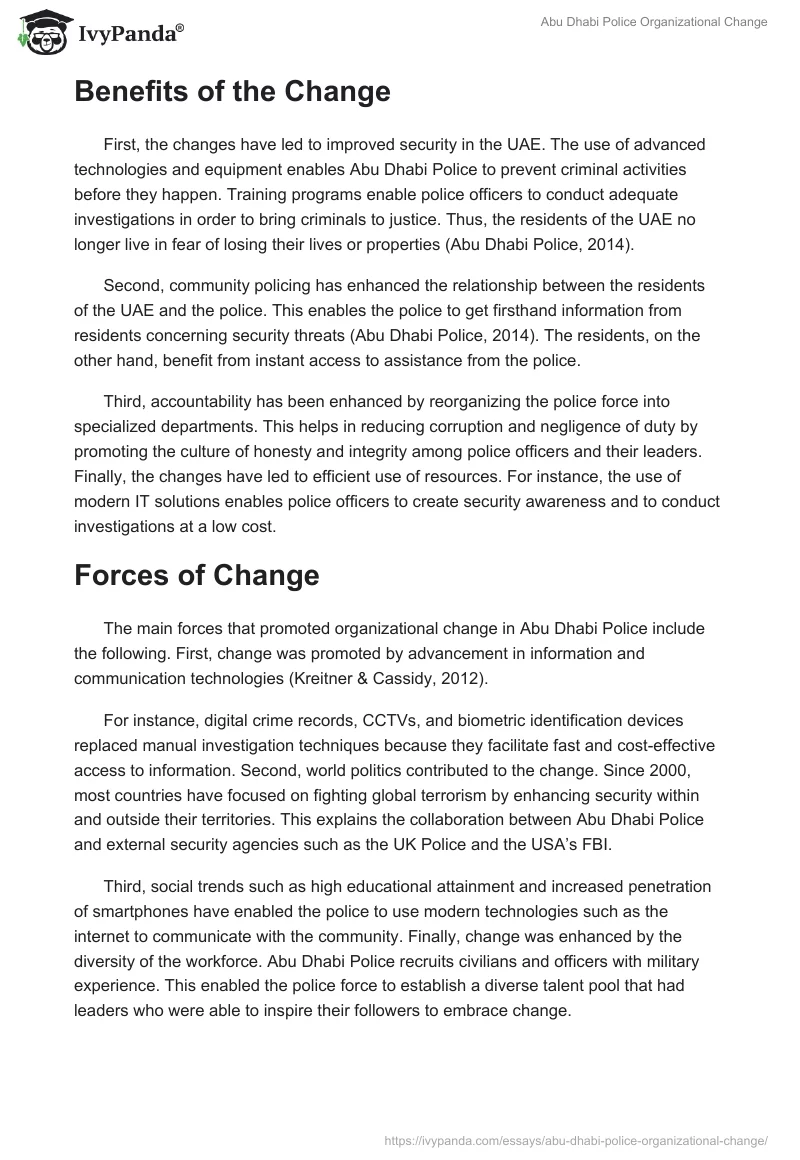 Abu Dhabi Police Organizational Change. Page 3