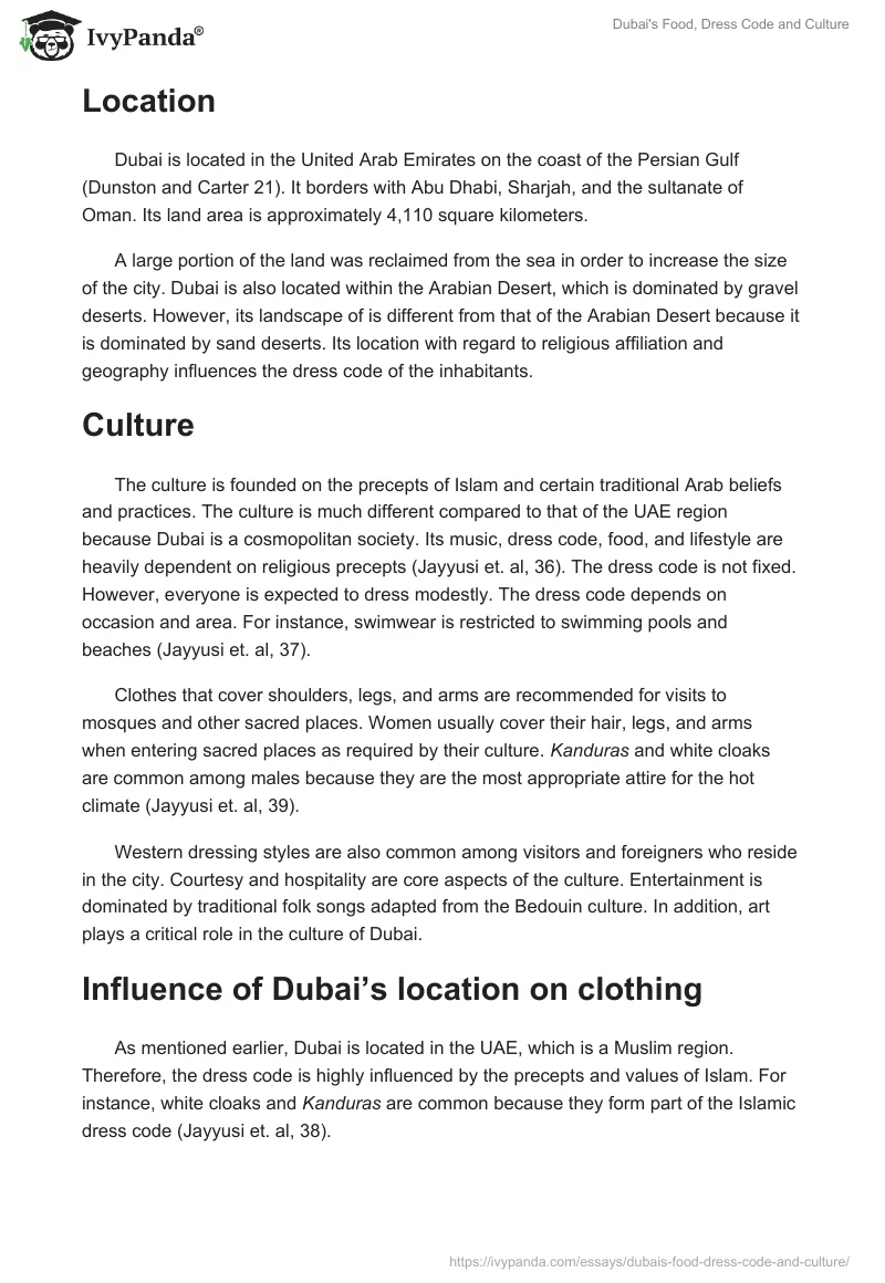Dubai's Food, Dress Code and Culture. Page 2
