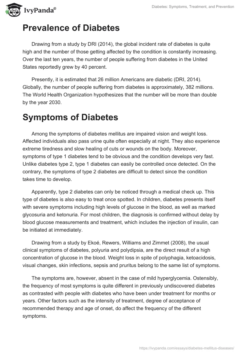 Diabetes: Symptoms, Treatment, and Prevention. Page 2