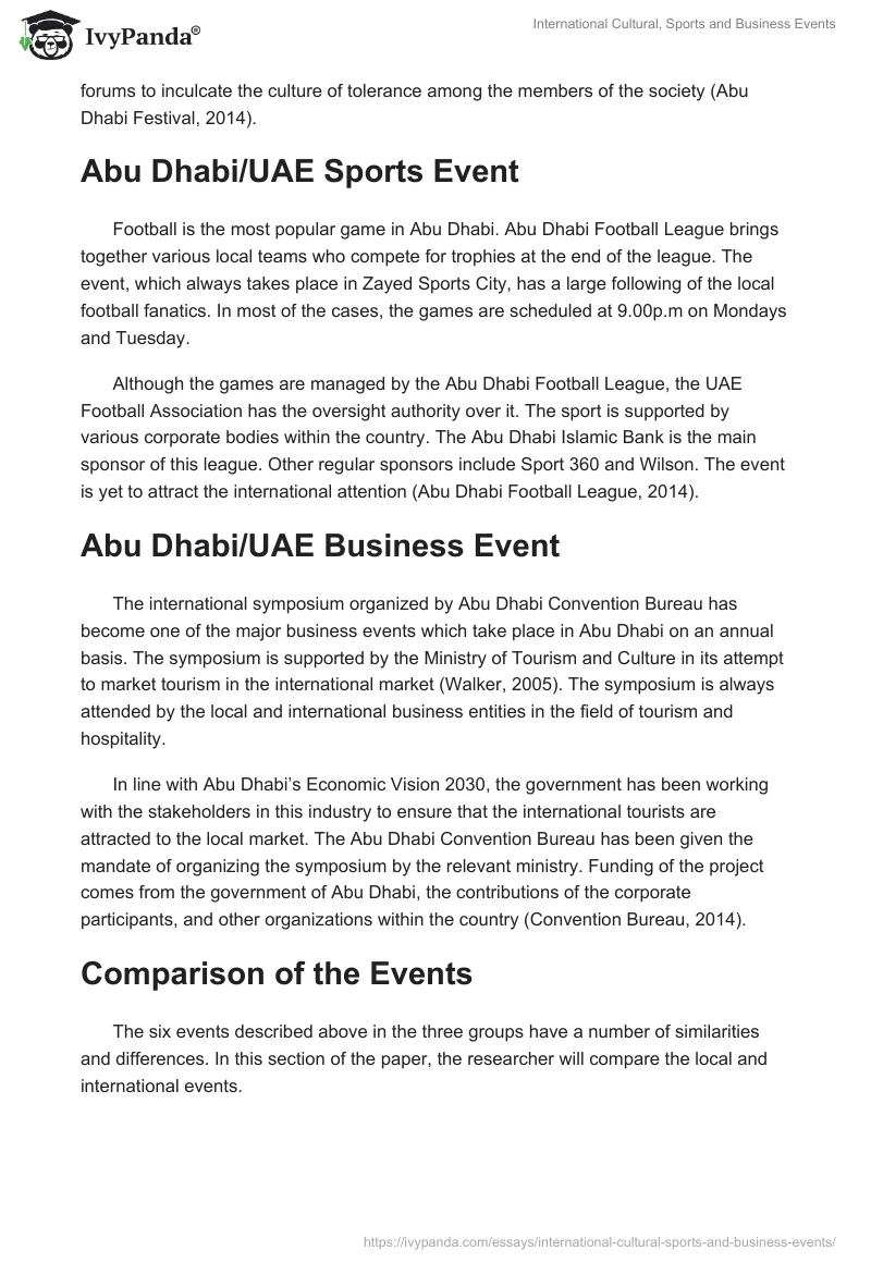 International Cultural, Sports and Business Events. Page 3