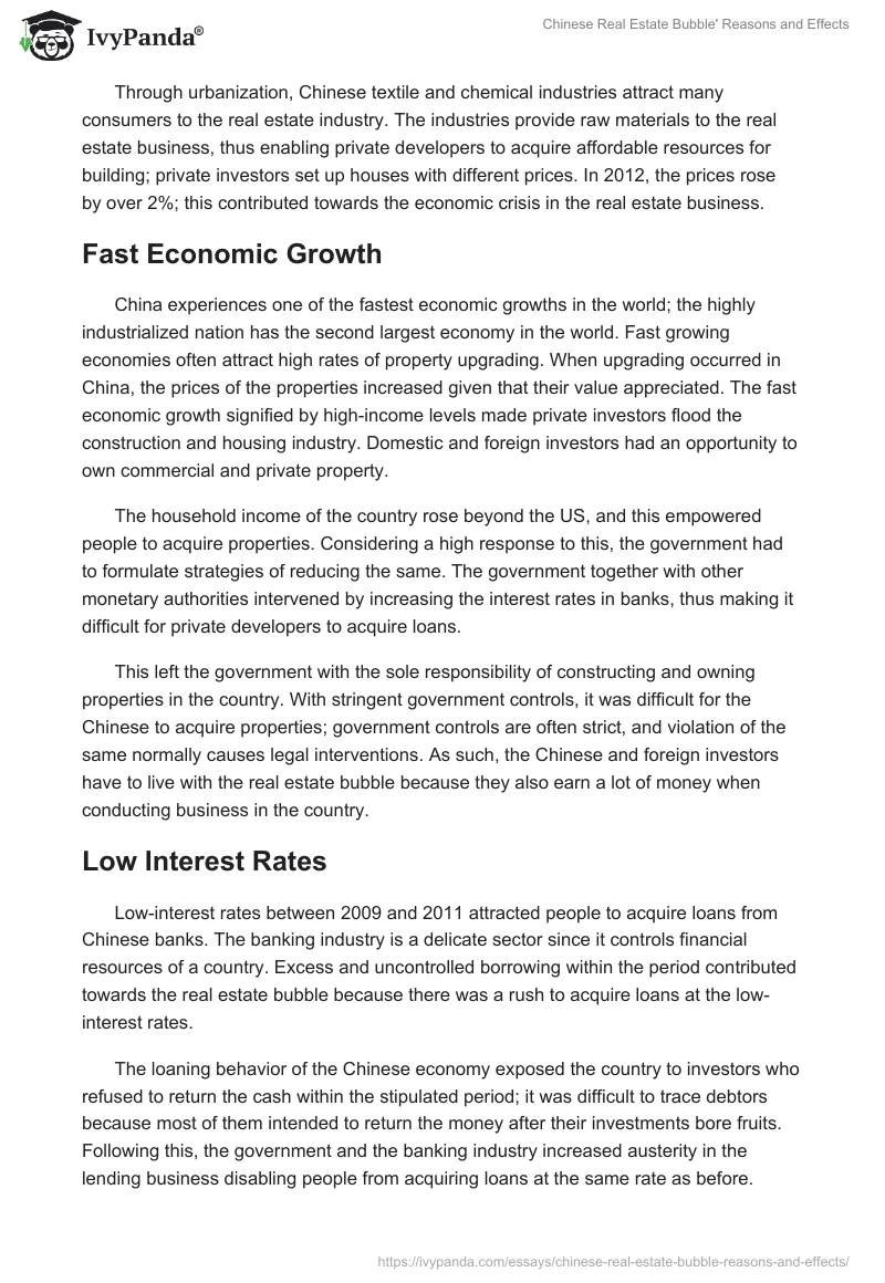 Chinese Real Estate Bubble' Reasons and Effects. Page 4