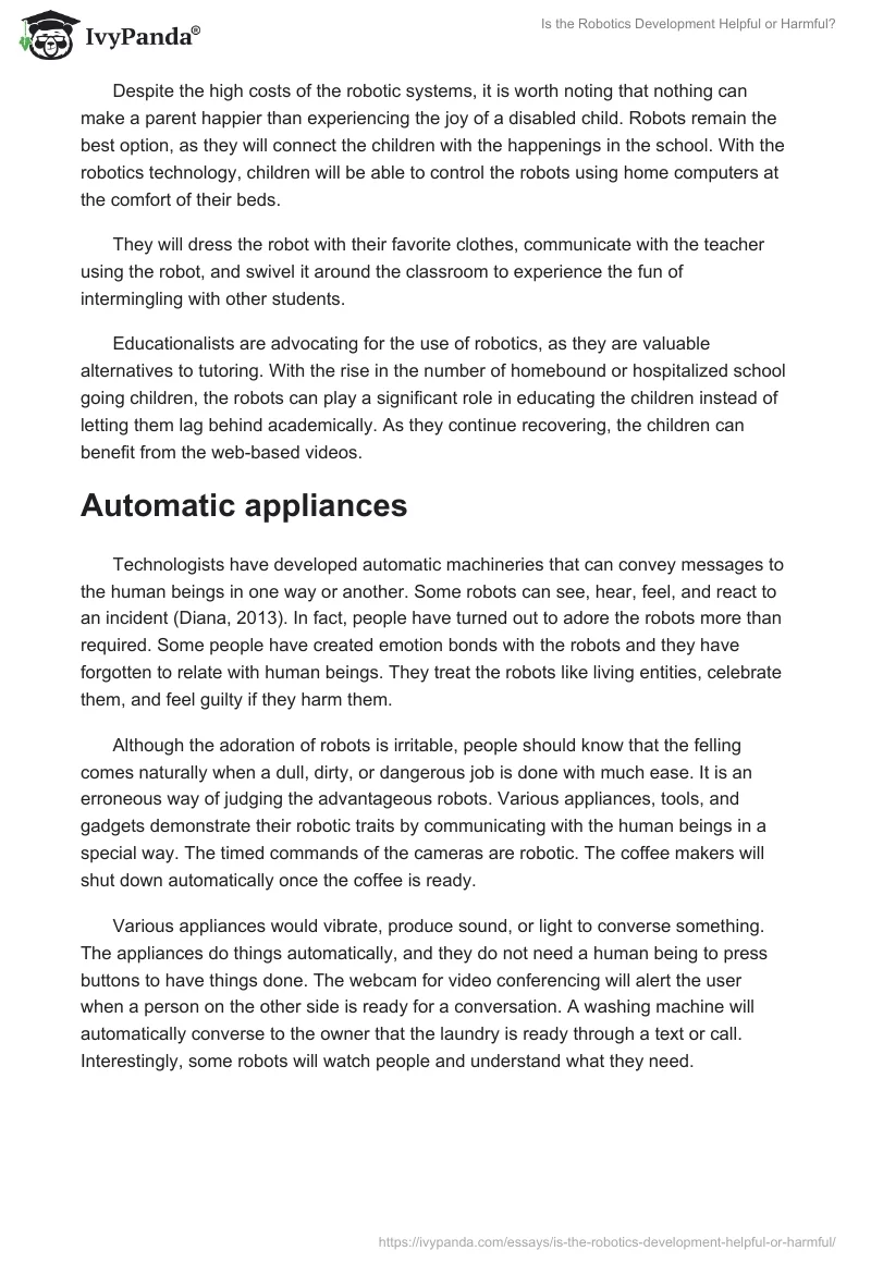 Is the Robotics Development Helpful or Harmful?. Page 2