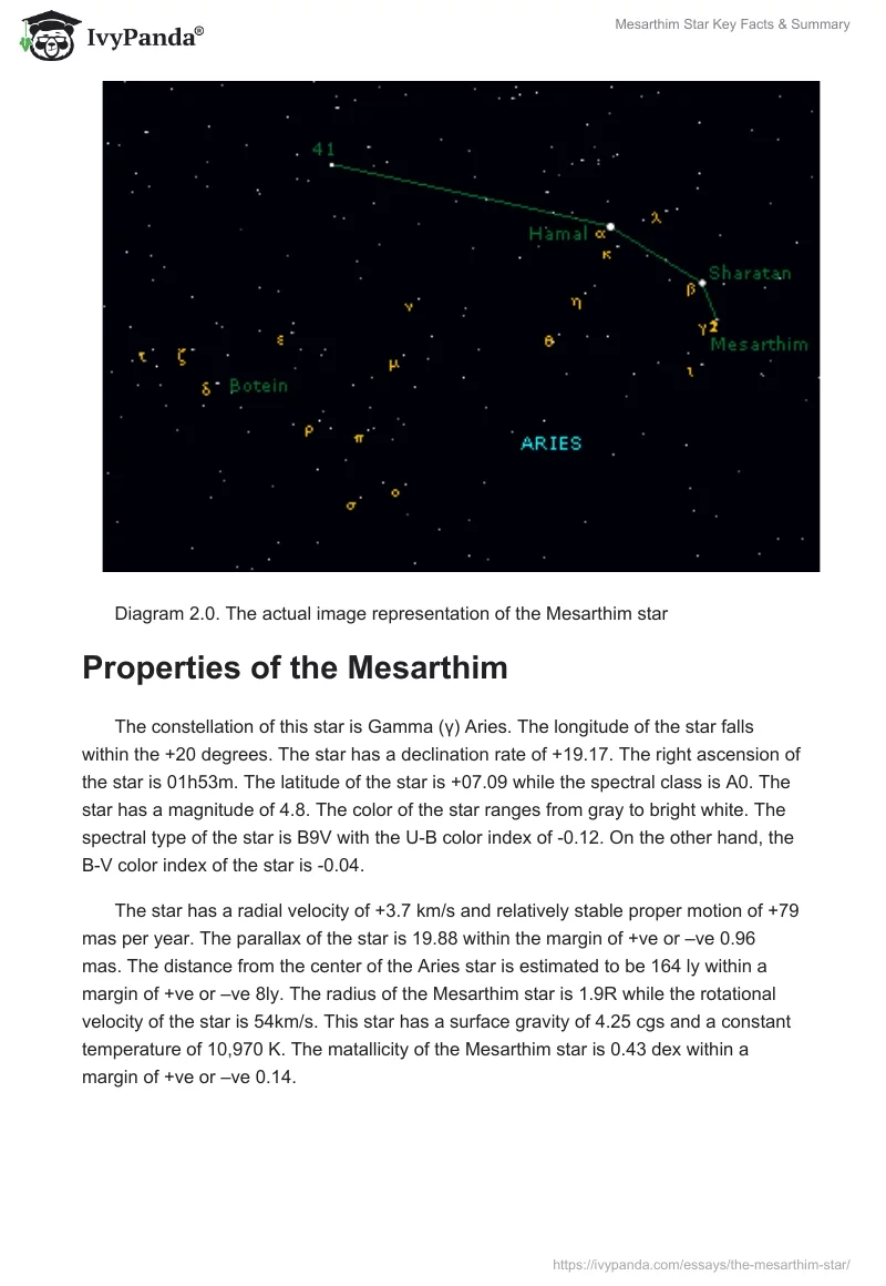 Mesarthim Star Key Facts & Summary. Page 3
