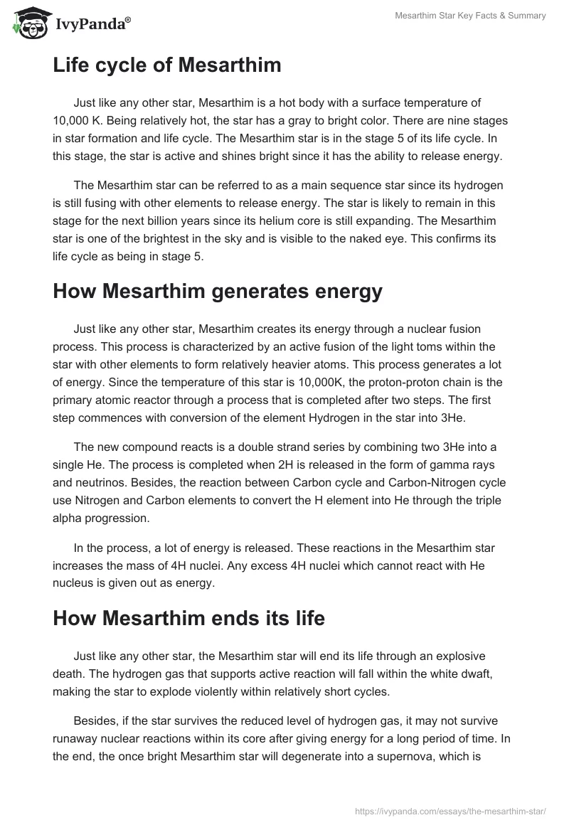 Mesarthim Star Key Facts & Summary. Page 4