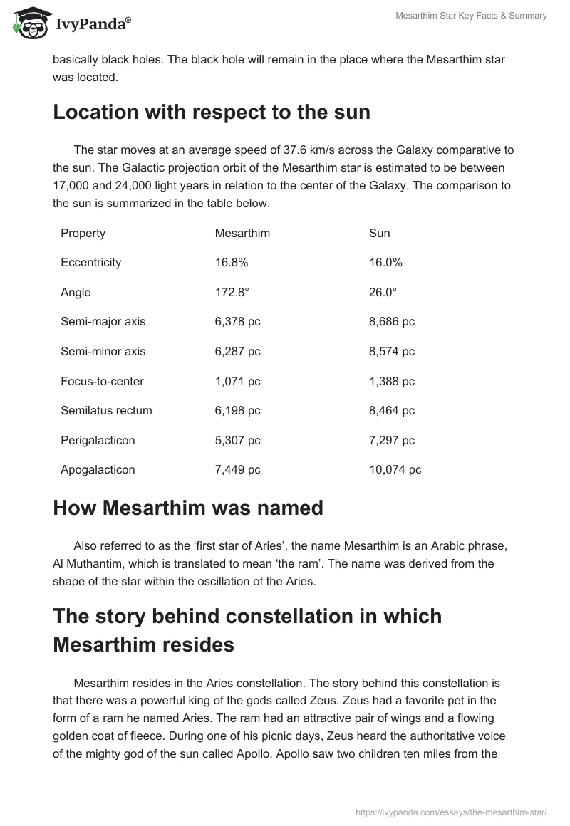 Mesarthim Star Key Facts & Summary. Page 5