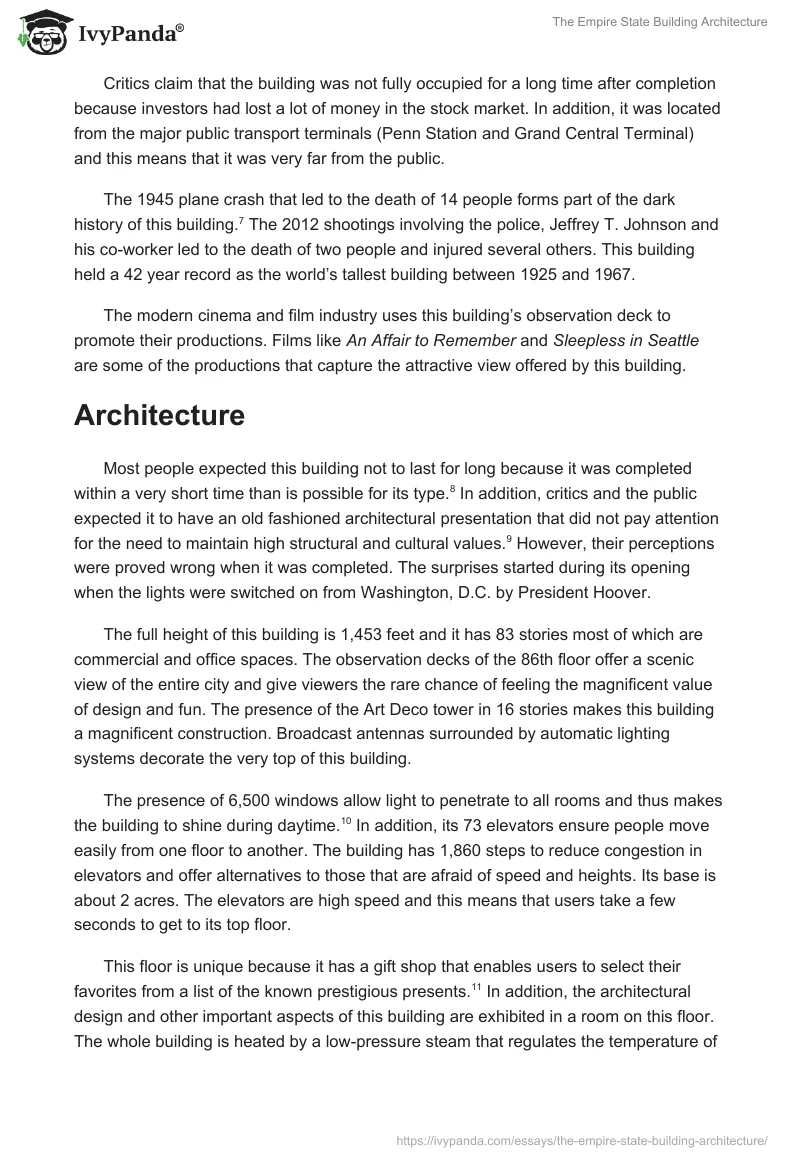 The Empire State Building Architecture. Page 3