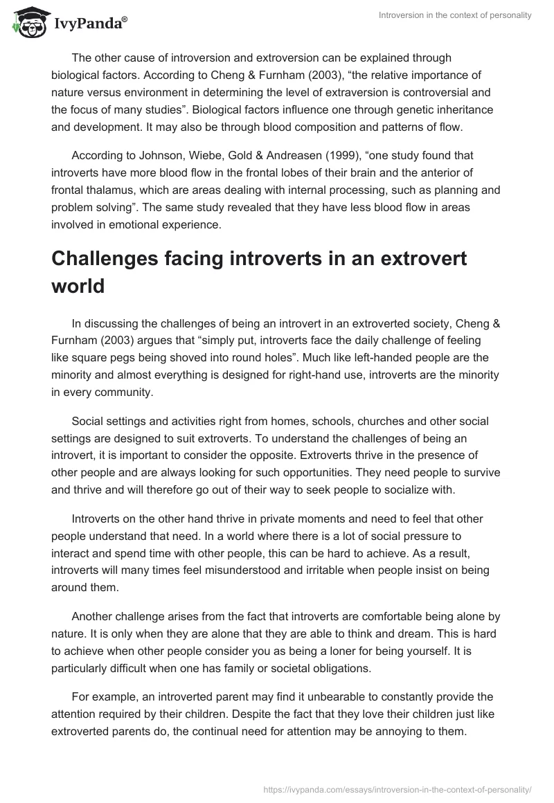 Introversion in the context of personality. Page 3