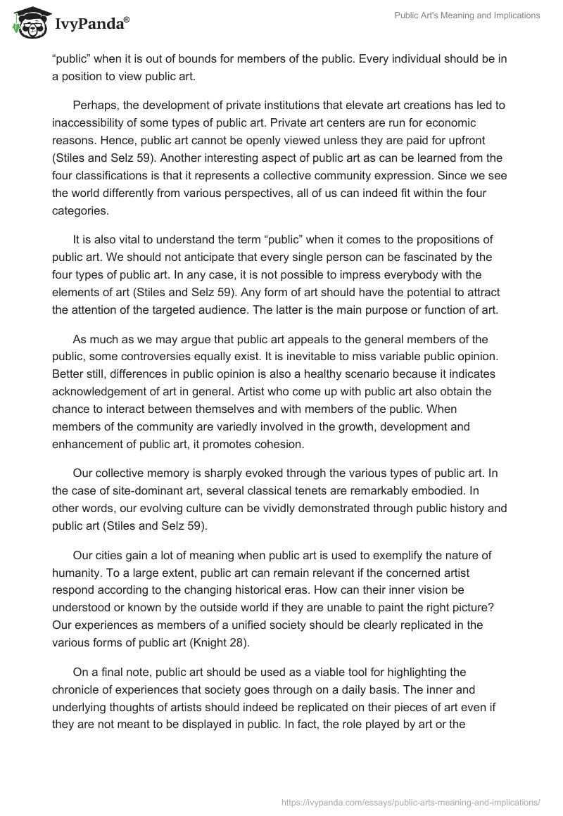 Public Art's Meaning and Implications. Page 2