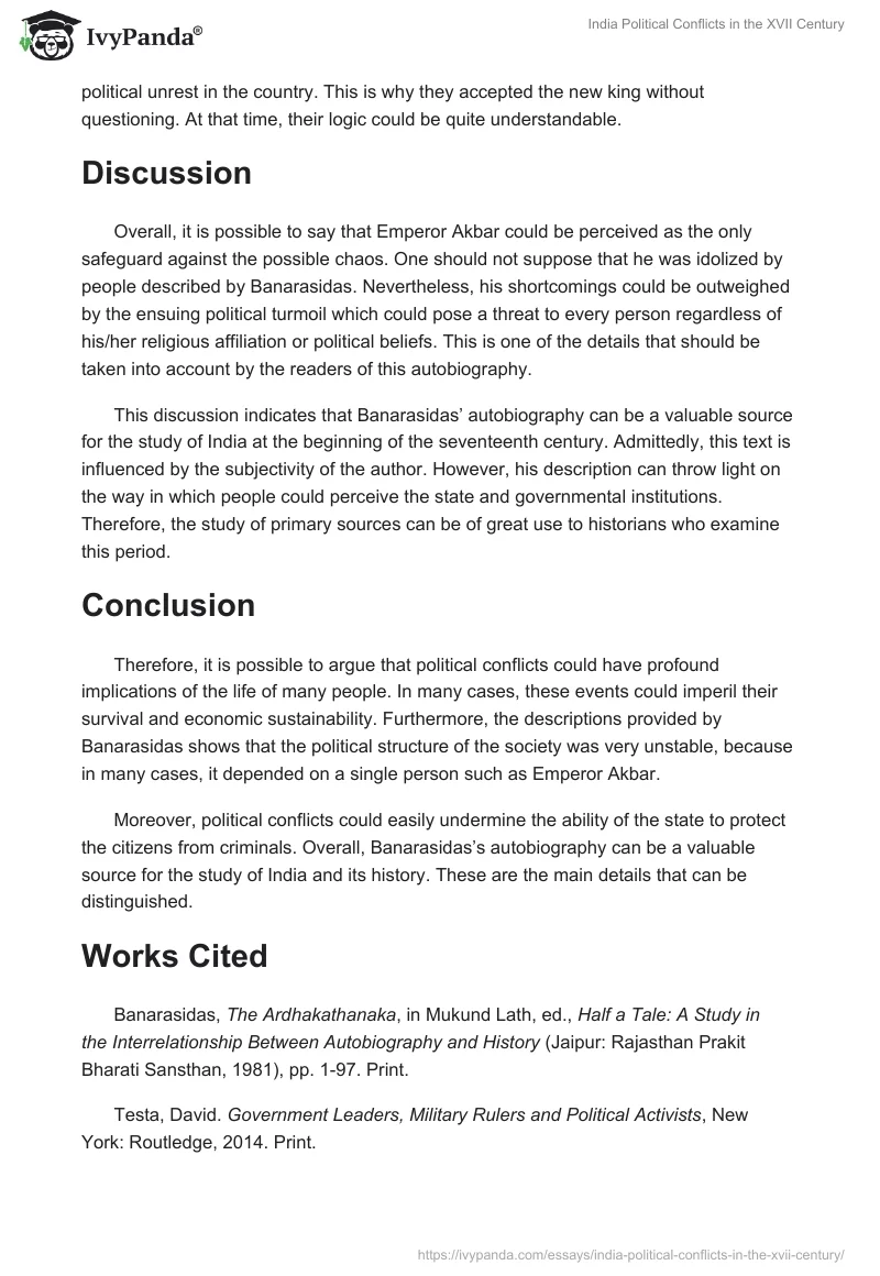 India Political Conflicts in the XVII Century. Page 3